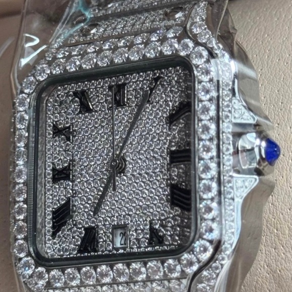 Silver Diamond-Studded Watch - Picture 4 of 5